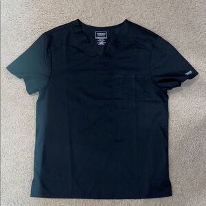 Cherokee Men's Black Short Sleeve V-Neck Scrub Top